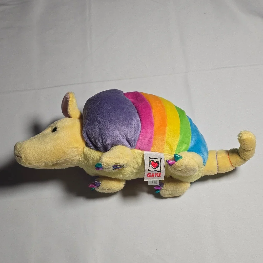 Ganz Rainbow Armadillo Plush Stuffed Animal Multi Color Striped 11 Inch toy